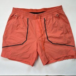 Lululemon License To Train Shorts Men’s XL Training Running Lined Orange 7” Inch